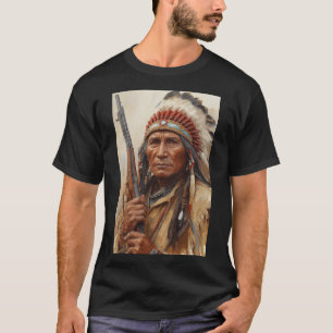Geronimo Indiaans opperhoofd krijger portret T-shirt
