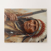 Geronimo Indiaans Stamhoofd Krijger Portret Legpuzzel (Horizontaal)