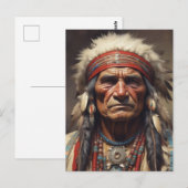 Geronimo Indiaanse krijger portret Briefkaart (Voorkant / Achterkant)