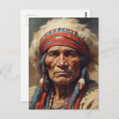 Geronimo Indiaanse krijger portret Briefkaart (Voorkant / Achterkant)
