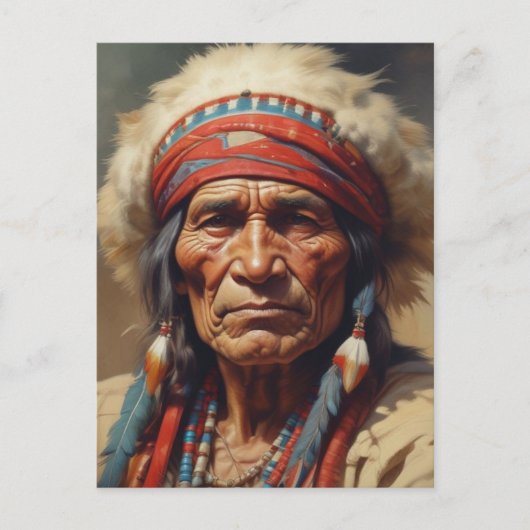 Geronimo Indiaanse krijger portret Briefkaart (Voorkant)