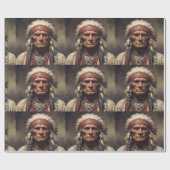 Geronimo Indiaanse krijger portret Cadeaupapier (Vlak)