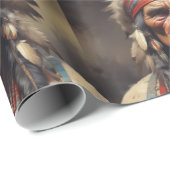 Geronimo Indiaanse krijger portret Cadeaupapier (Rol Hoek)