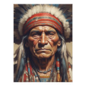 Geronimo Indiaanse krijger portret Foto Afdruk (Voorkant)