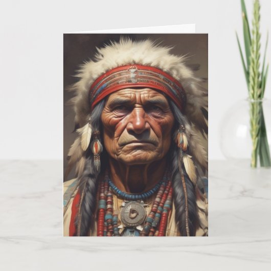 Geronimo Indiaanse krijger portret Kaart (Voorkant)