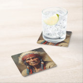 Geronimo Indiaanse krijger portret Kartonnen Onderzetters (Insitu)