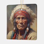 Geronimo Indiaanse krijger portret Keramisch Ornament (Links)