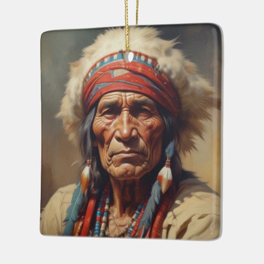 Geronimo Indiaanse krijger portret Keramisch Ornament (Links)