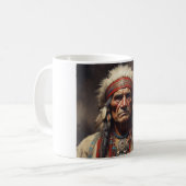 Geronimo Indiaanse krijger portret Koffiemok (Voorkant links)