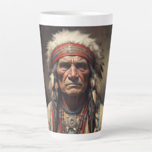 Geronimo Indiaanse krijger portret Latte Mok
