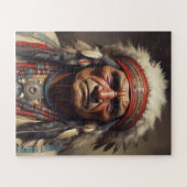Geronimo Indiaanse krijger portret Legpuzzel (Horizontaal)