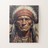 Geronimo Indiaanse krijger portret Legpuzzel (Verticaal)