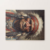 Geronimo Indiaanse krijger portret Legpuzzel (Horizontaal)