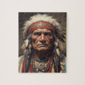 Geronimo Indiaanse krijger portret Legpuzzel (Verticaal)