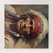 Geronimo Indiaanse krijger portret Legpuzzel (Horizontaal)