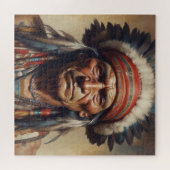 Geronimo Indiaanse krijger portret Legpuzzel (Horizontaal)