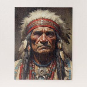 Geronimo Indiaanse krijger portret Legpuzzel