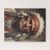Geronimo Indiaanse krijger portret Legpuzzel (Horizontaal)