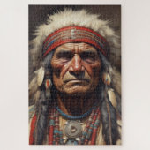 Geronimo Indiaanse krijger portret Legpuzzel (Verticaal)