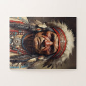 Geronimo Indiaanse krijger portret Legpuzzel (Horizontaal)
