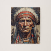 Geronimo Indiaanse krijger portret Legpuzzel (Verticaal)