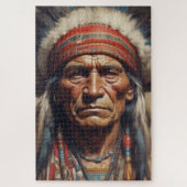 Geronimo Indiaanse krijger portret Legpuzzel (Verticaal)