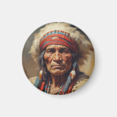 Geronimo Indiaanse krijger portret Magneet (Voorkant)