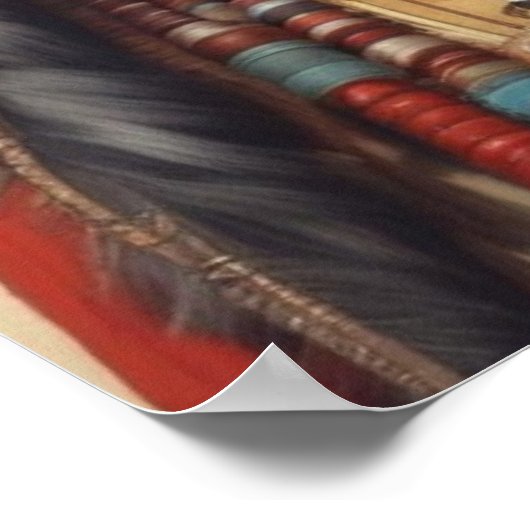 Geronimo Indiaanse krijger portret Poster (Hoek)