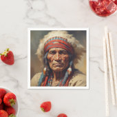 Geronimo Indiaanse krijger portret Servet (Insitu)