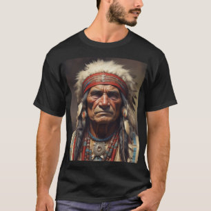 Geronimo Indiaanse krijger portret T-shirt