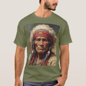 Geronimo Indiaanse krijger portret T-shirt (Voorkant)
