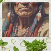 Geronimo Indiaanse krijger portret Theedoek (Gevouwen)