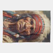 Geronimo Indiaanse krijger portret Theedoek (Horizontaal)