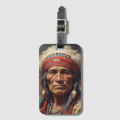 Geronimo Indian Chief Warrior Bagagelabel (Voorkant (verticaal))