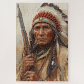 Geronimo Indian Chief Warrior Portrait Legpuzzel (Verticaal)