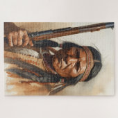 Geronimo Indian Chief Warrior Portrait Legpuzzel (Horizontaal)
