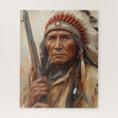 Geronimo Indian Chief Warrior Portrait Legpuzzel (Verticaal)