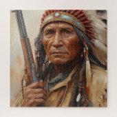 Geronimo Indian Chief Warrior Portrait Legpuzzel (Verticaal)