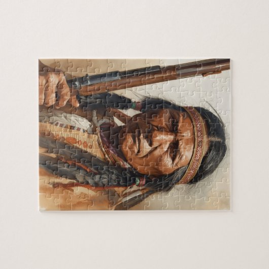 Geronimo Indian Chief Warrior Portrait Legpuzzel (Horizontaal)