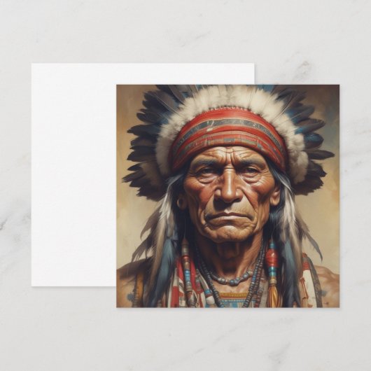 Geronimo Indiase Chief Warrior Portrait Kaart (Voorkant / Achterkant)