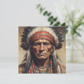 Geronimo Indiase Chief Warrior Portrait Kaart (Staand voorkant)