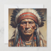 Geronimo Indiase Chief Warrior Portrait Kaart (Voorkant)