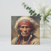 Geronimo Indiase Chief Warrior Portrait Kaart (Staand voorkant)