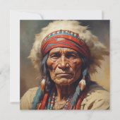Geronimo Indiase Chief Warrior Portrait Kaart (Voorkant)
