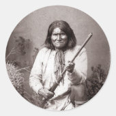 Geronimo Indiase krijger Ronde Sticker (Voorkant)