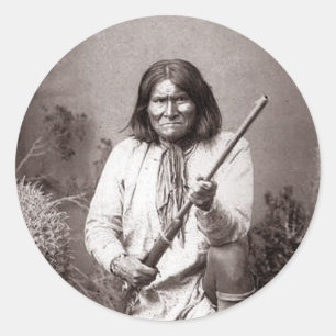 Geronimo  Indiase krijger Ronde Sticker