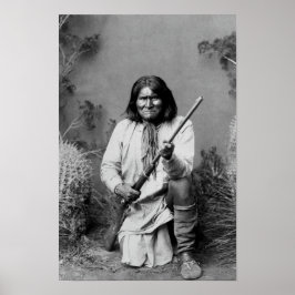 Geronimo Kneeling met Rifle - 1886 Poster