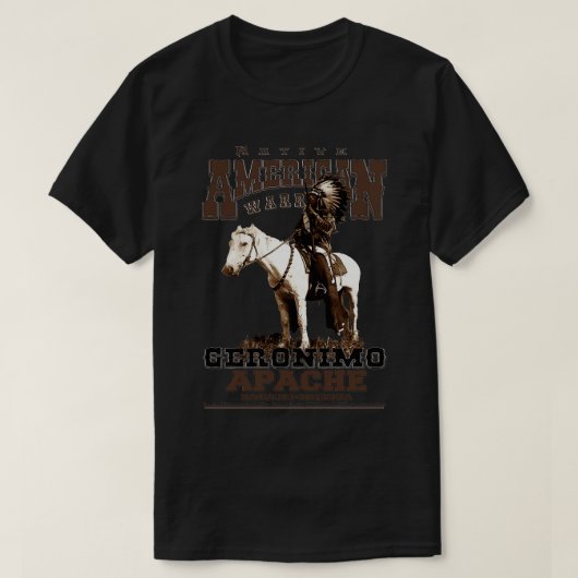 Geronimo krijger Native American Apache Mascalero T-shirt (Design voorkant)