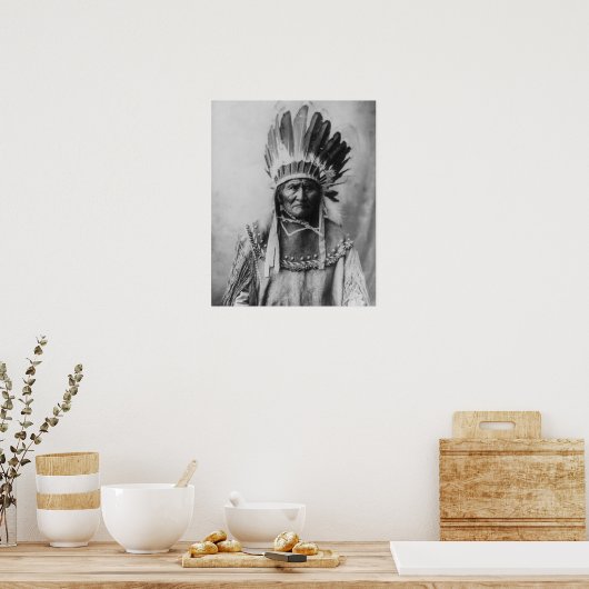 "Geronimo met Headdress" Poster (Keuken)
