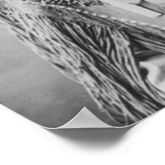 "Geronimo met Headdress" Poster (Hoek)